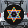 Rainbow Star of David Print Tire Cover With Camera Hole