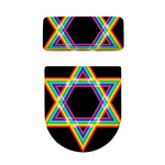Rainbow Star of David Print Toilet Lid And Tank Cover Set