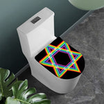 Rainbow Star of David Print Toilet Lid Cover