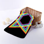 Rainbow Star of David Print Towel
