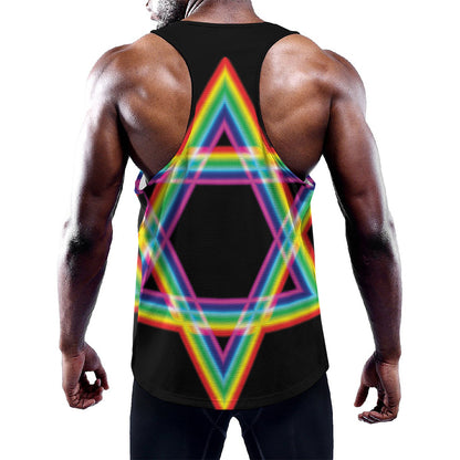 Rainbow Star of David Print Training Tank Top