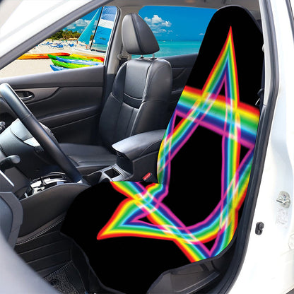 Rainbow Star of David Print Waterproof Car Seat Cover