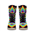 Rainbow Star of David Print Winter Boots