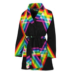Rainbow Star of David Print Women's Bathrobe