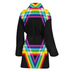Rainbow Star of David Print Women's Bathrobe