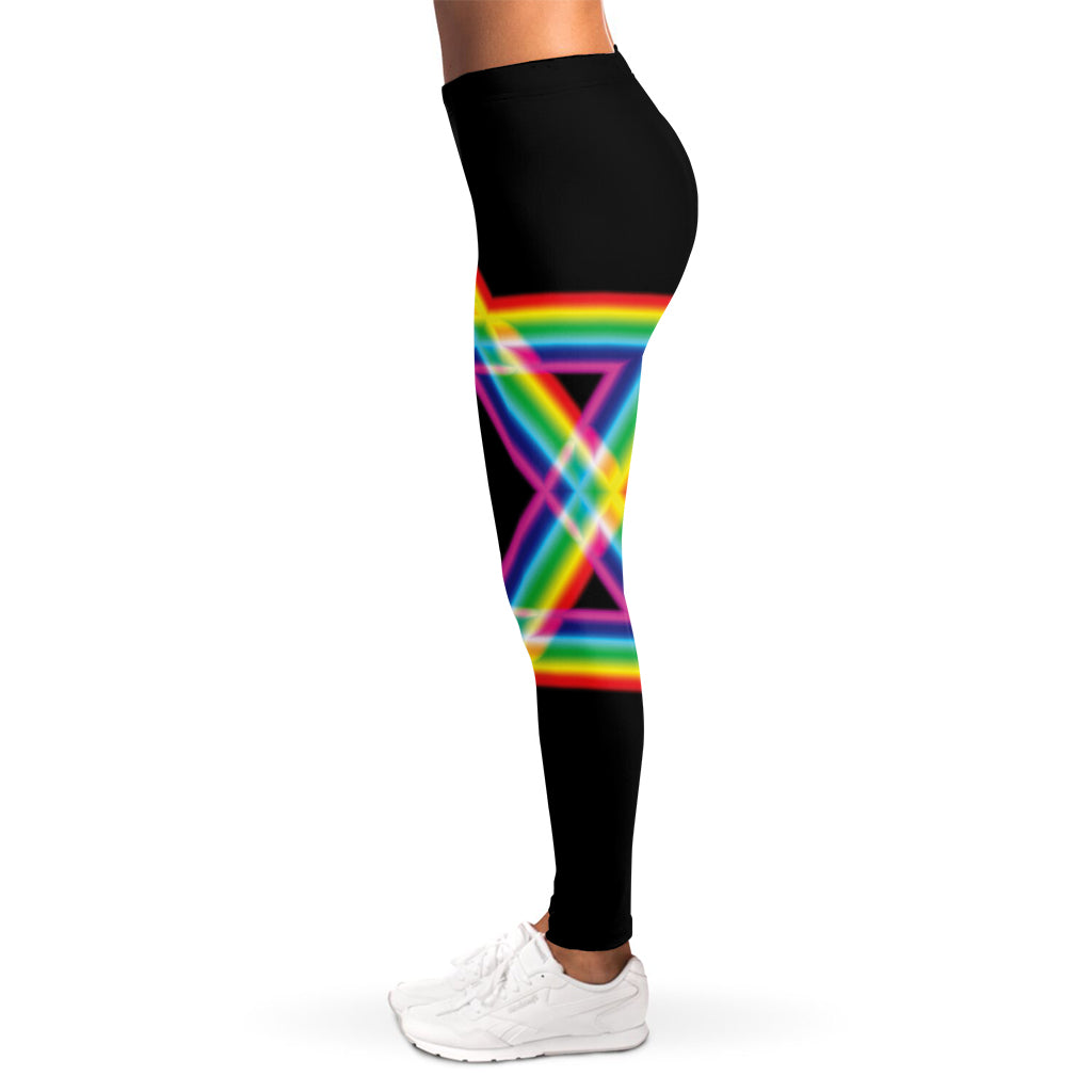 Rainbow Star of David Print Women's Leggings
