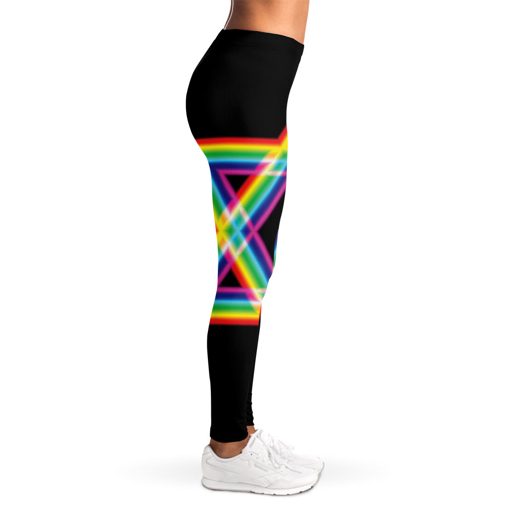 Rainbow Star of David Print Women's Leggings