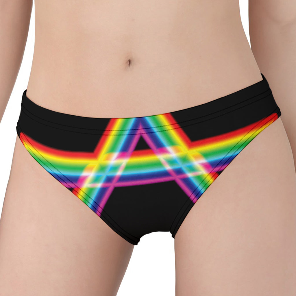 Rainbow Star of David Print Women's Panties