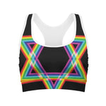 Rainbow Star of David Print Women's Sports Bra