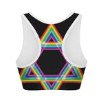 Rainbow Star of David Print Women's Sports Bra