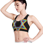 Rainbow Star of David Print Women's Sports Bra