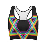 Rainbow Star of David Print Women's Sports Bra