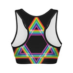 Rainbow Star of David Print Women's Sports Bra