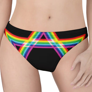 Rainbow Star of David Print Women's Thong