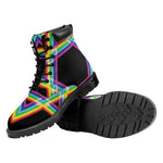 Rainbow Star of David Print Work Boots
