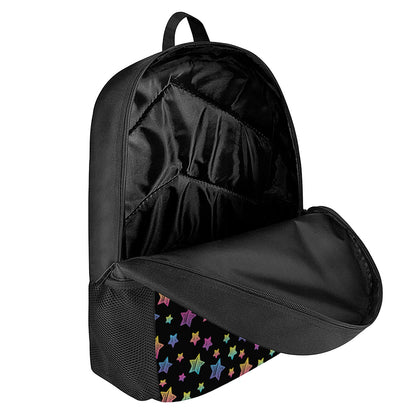 Rainbow Stars Pattern Print 17 Inch Backpack
