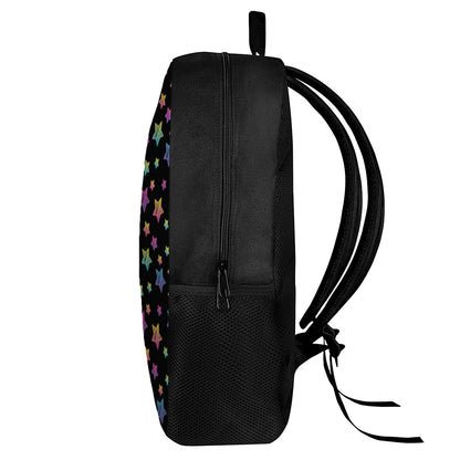 Rainbow Stars Pattern Print 17 Inch Backpack
