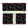 Rainbow Stars Pattern Print 3 Piece Kitchen Curtains