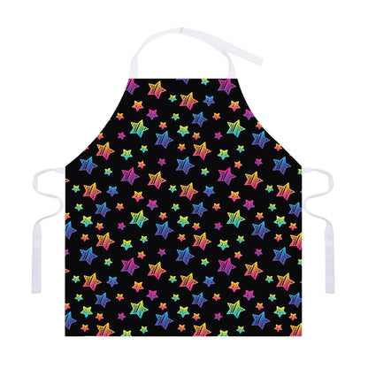 Rainbow Stars Pattern Print Adjustable Apron