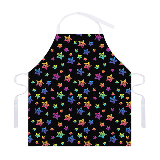 Rainbow Stars Pattern Print Adjustable Apron