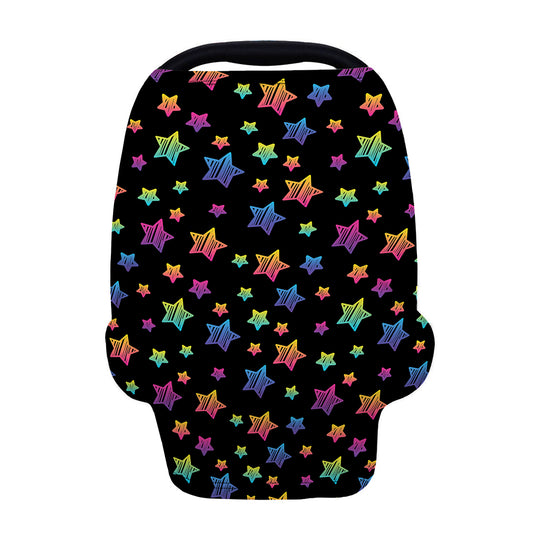 Rainbow Stars Pattern Print Baby Seat Cover