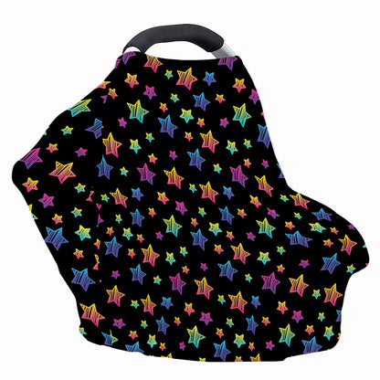 Rainbow Stars Pattern Print Baby Seat Cover