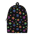 Rainbow Stars Pattern Print School Backpack