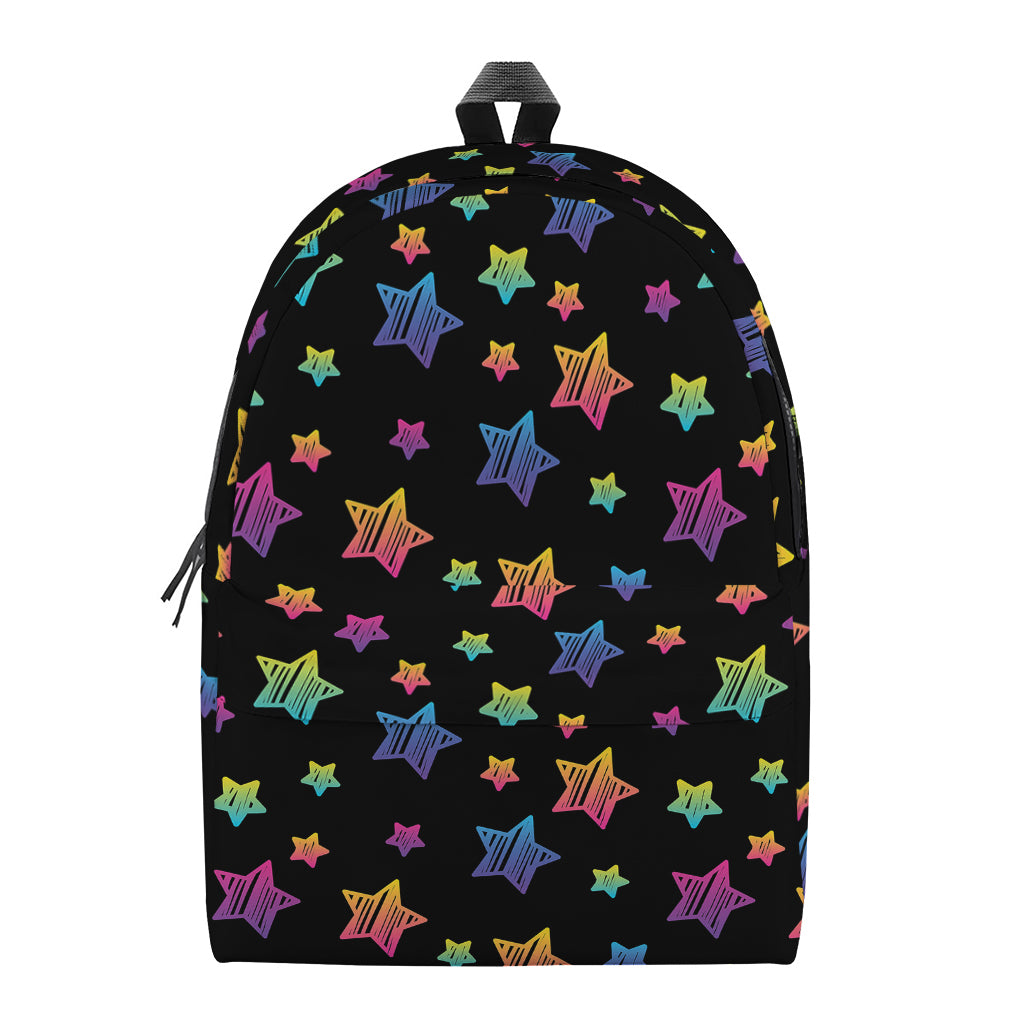 Rainbow Stars Pattern Print Backpack