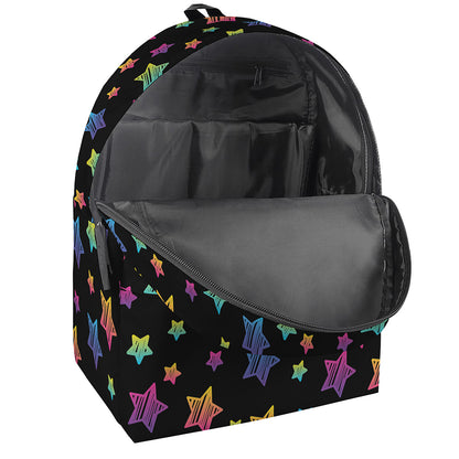 Rainbow Stars Pattern Print Backpack