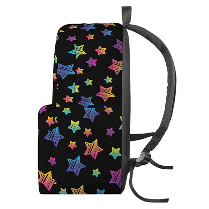 Rainbow Stars Pattern Print Backpack