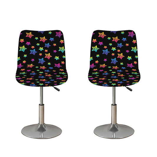 Rainbow Stars Pattern Print Bar Stool Covers