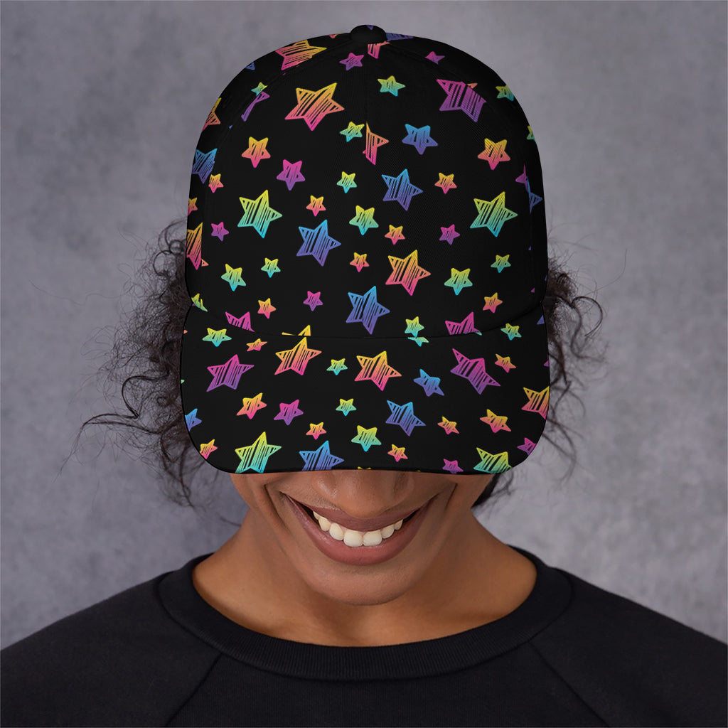 Rainbow Stars Pattern Print Baseball Cap