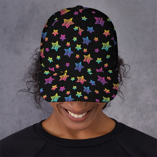 Rainbow Stars Pattern Print Baseball Cap