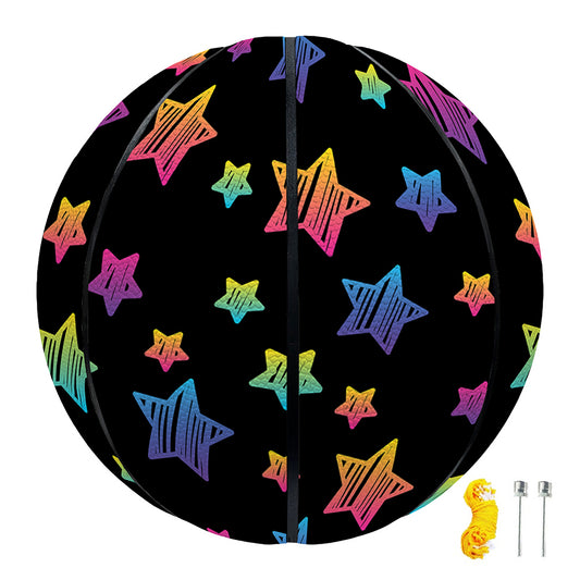 Rainbow Stars Pattern Print Basketball