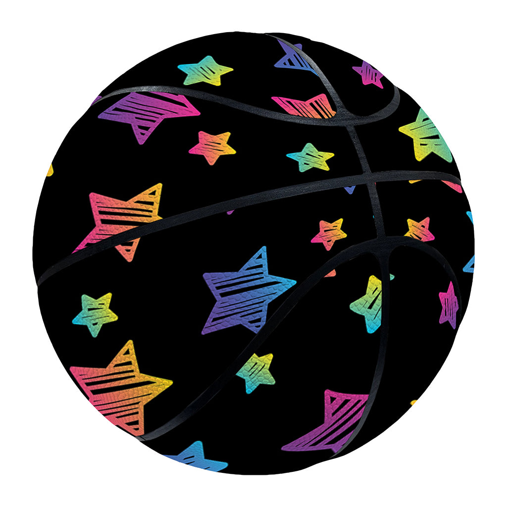 Rainbow Stars Pattern Print Basketball