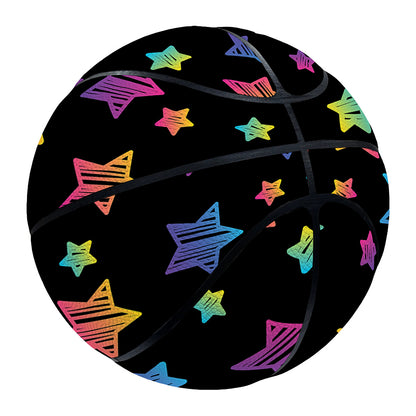 Rainbow Stars Pattern Print Basketball