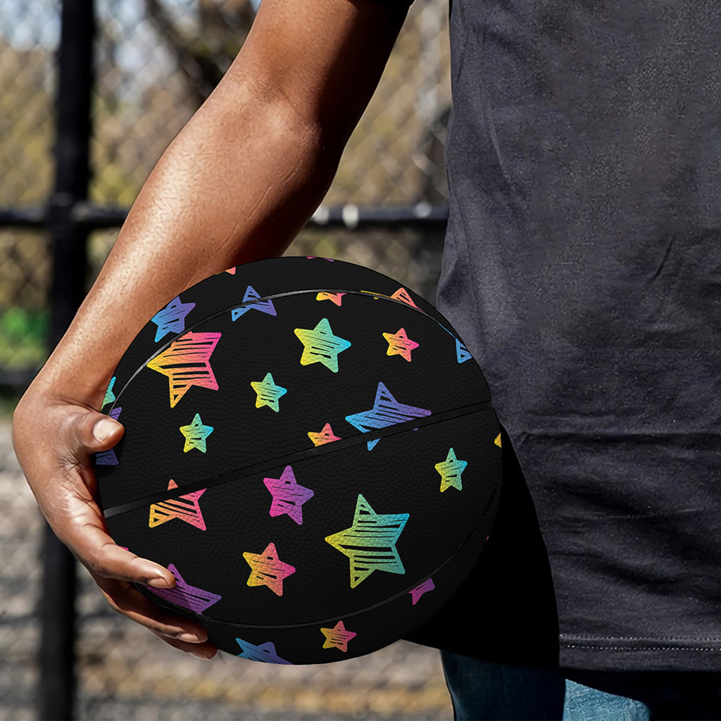 Rainbow Stars Pattern Print Basketball