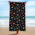 Rainbow Stars Pattern Print Beach Towel
