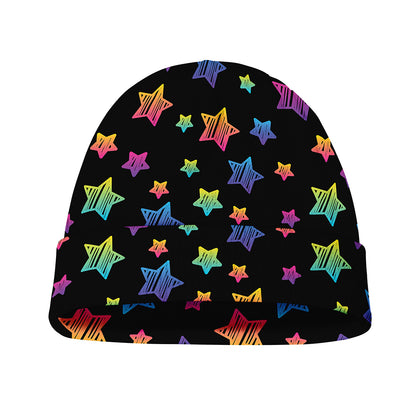 Rainbow Stars Pattern Print Beanie