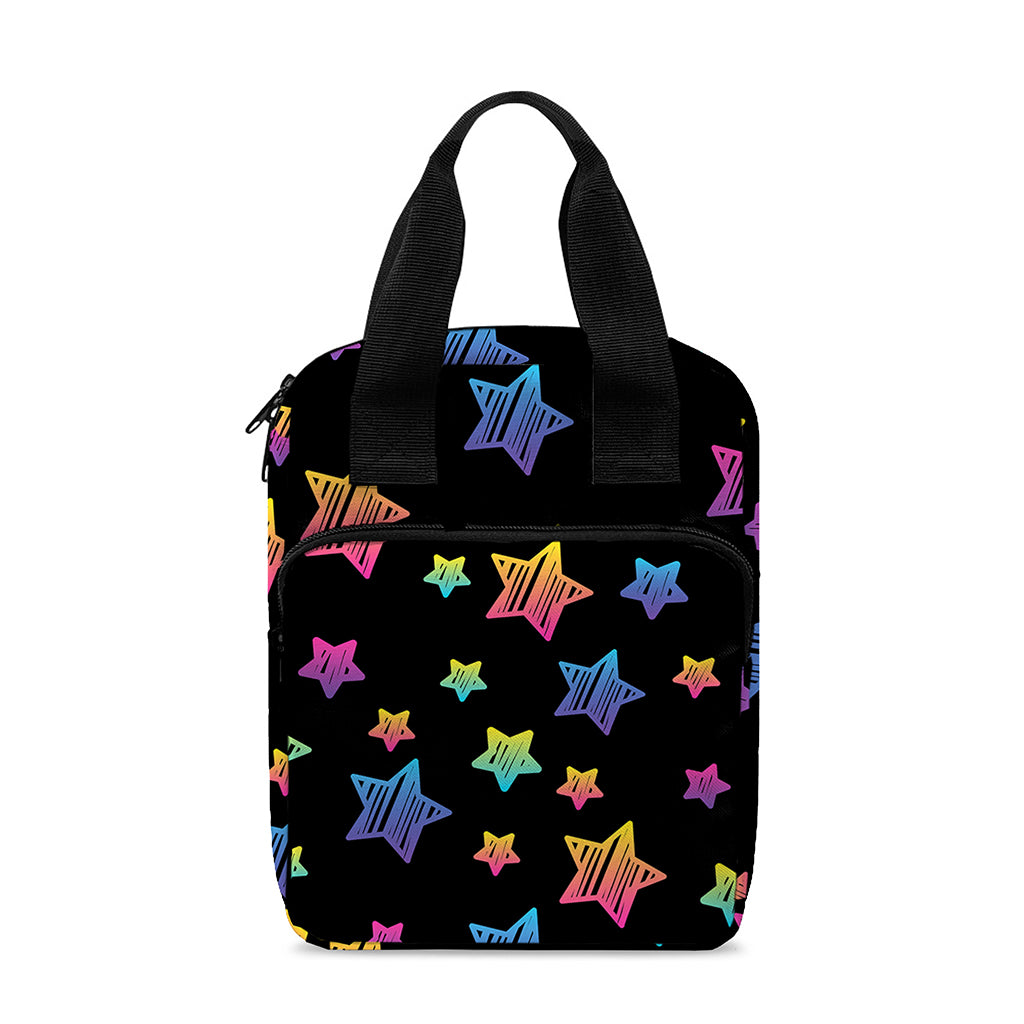 Rainbow Stars Pattern Print Bible Tote Bag
