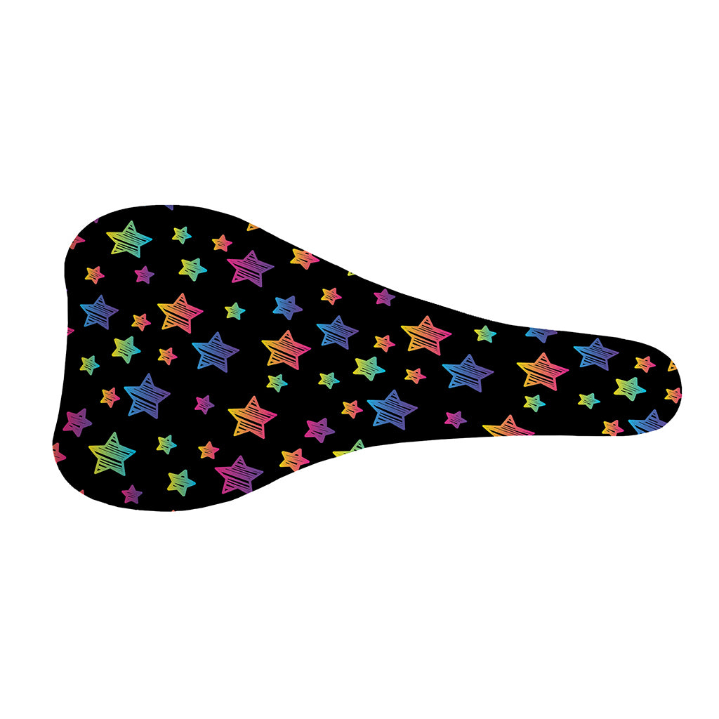 Rainbow Stars Pattern Print Bicycle Seat Cover