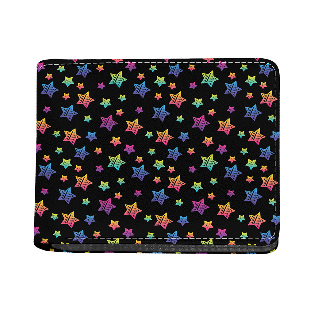Rainbow Stars Pattern Print Bifold Wallet