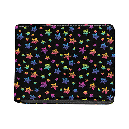 Rainbow Stars Pattern Print Bifold Wallet