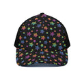 Rainbow Stars Pattern Print Black Mesh Trucker Hat