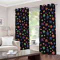 Rainbow Stars Pattern Print Dimout Grommet Curtains