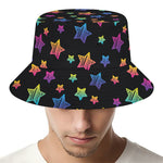 Rainbow Stars Pattern Print Bucket Hat