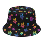 Rainbow Stars Pattern Print Bucket Hat