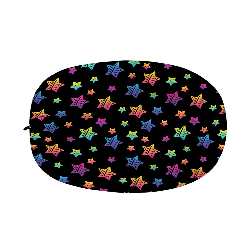 Rainbow Stars Pattern Print Car Side Mirror Covers