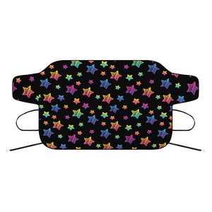 Rainbow Stars Pattern Print Car Windshield Snow Cover