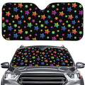 Rainbow Stars Pattern Print Car Windshield Sun Shade